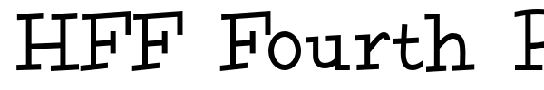 HFF Fourth Rock font preview
